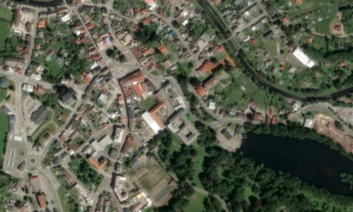 zámek Žamberk – letecký pohled