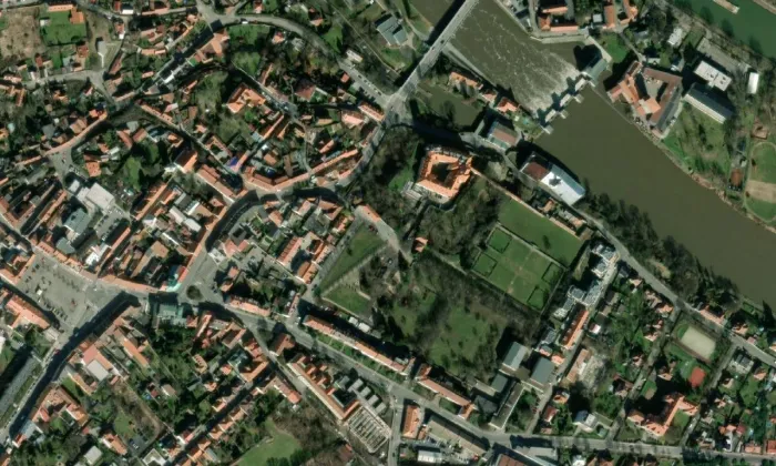 zámek Brandýs nad Labem – letecký pohled