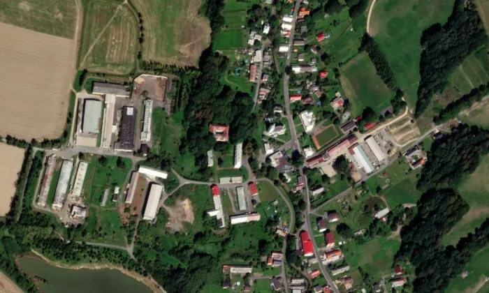 Zámek Bravantice – letecký pohled