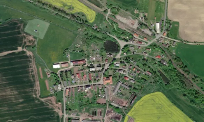 zámek Cebiv – letecký pohled