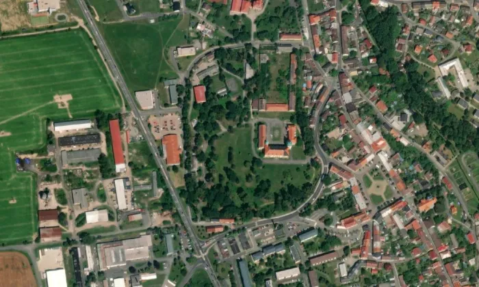 zámek Doksy – letecký pohled