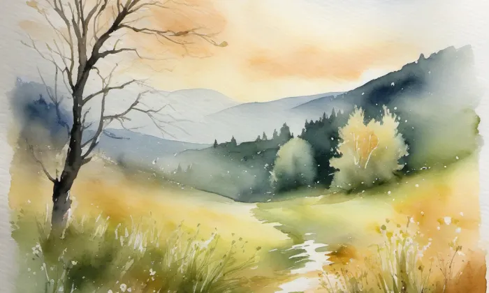 zámek Encovany – akvarel