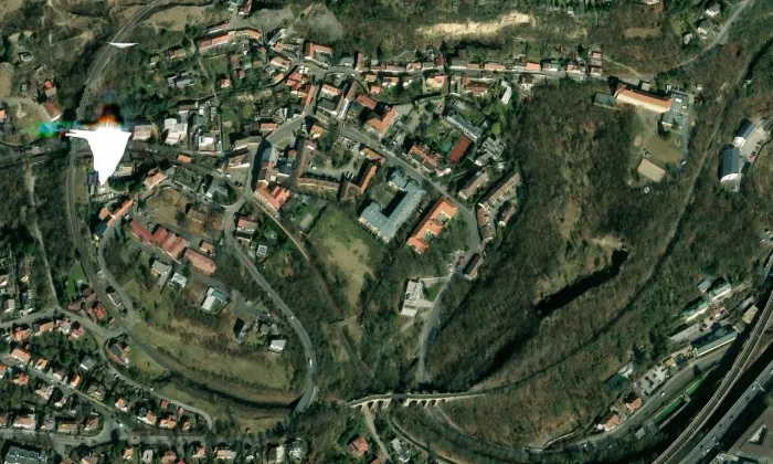 zámek Hlubočepy – letecký pohled