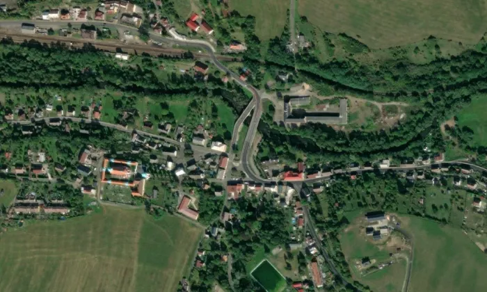 zámek Horní Police – letecký pohled
