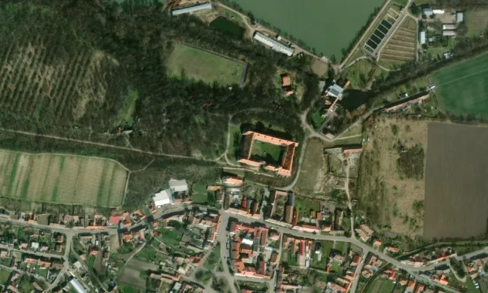 zámek Jaroslavice – letecký pohled