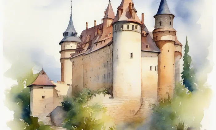 zámek Kamenný Dvůr – akvarel