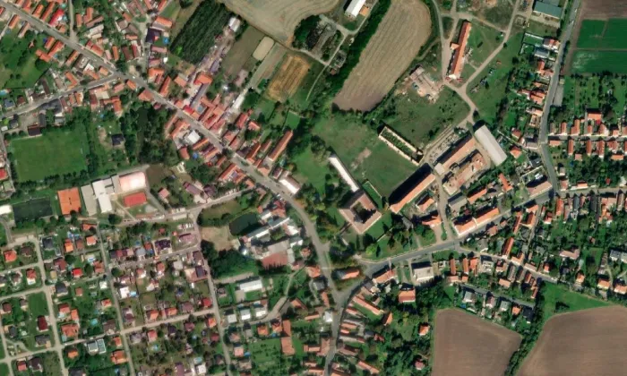 Zámek Kounice – letecký pohled