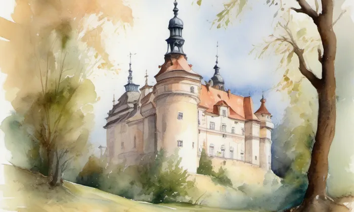 zámek Lázně Libverda – akvarel