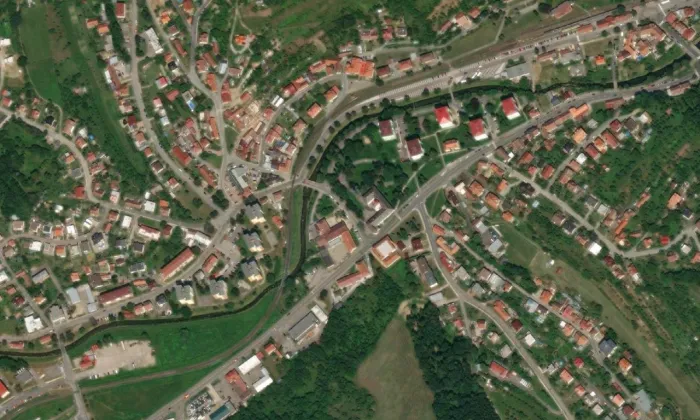 Zámek Luhačovice – letecký pohled