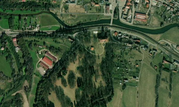 zámek Luka nad Jihlavou – letecký pohled