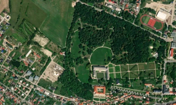 zámek Lysá nad Labem – letecký pohled