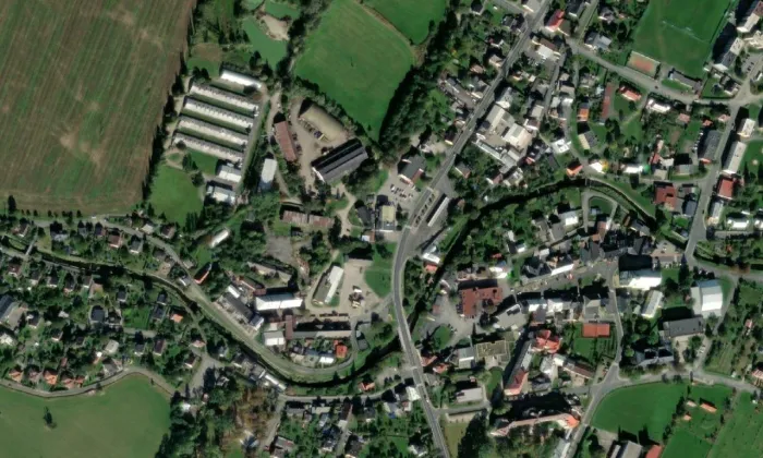 zámek Město Albrechtice – letecký pohled