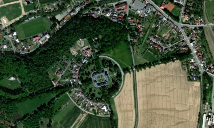 zámek Náměšť na Hané – letecký pohled