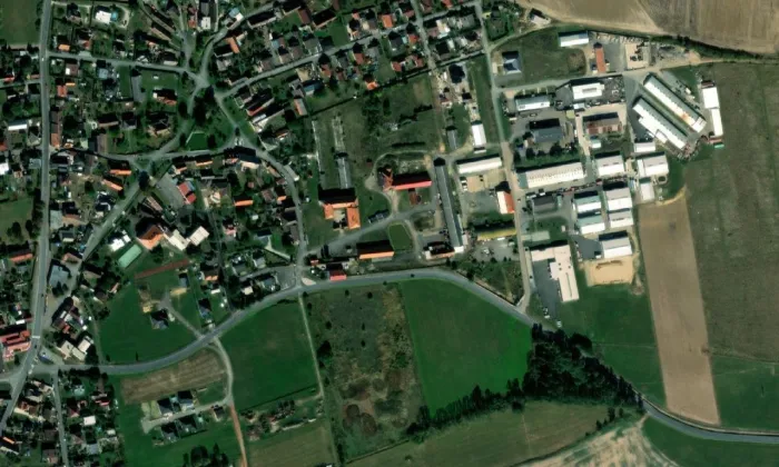 zámek Osek – letecký pohled