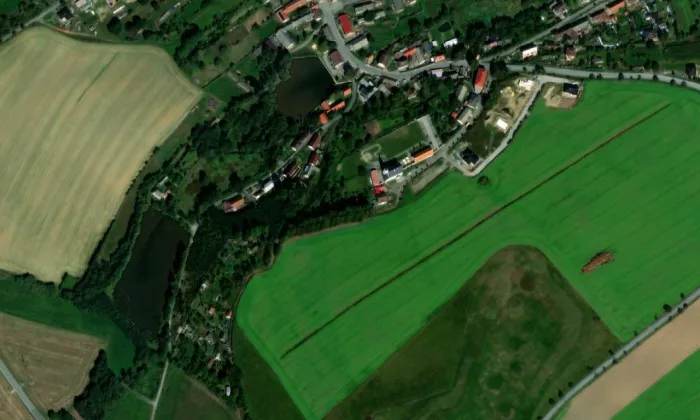 Zámek Příseka – letecký pohled