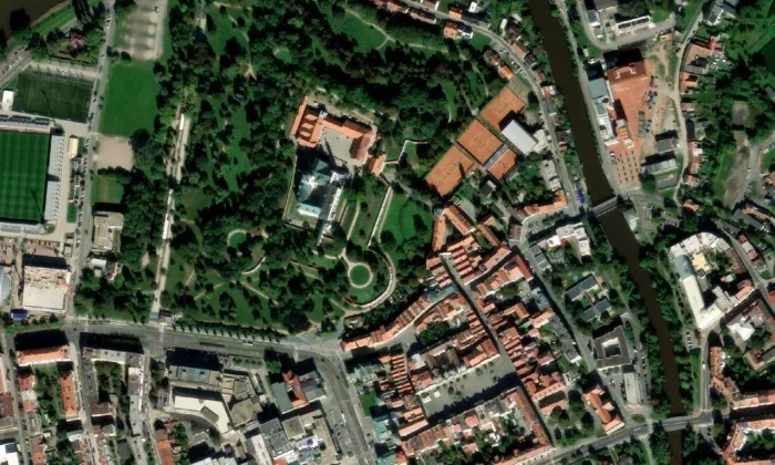 zámek Pardubice – letecký pohled