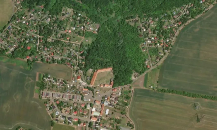 zámek Poláky – letecký pohled