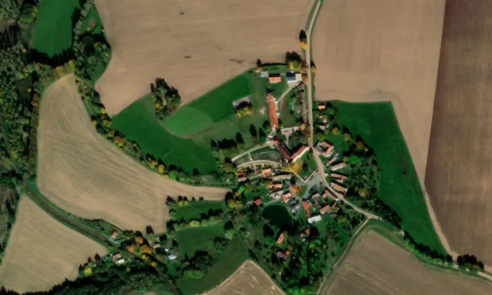 zámek Proseč u Pošné – letecký pohled