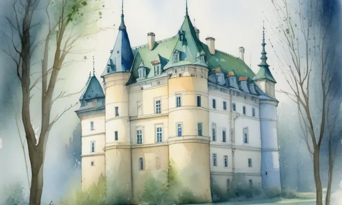 Zámek Třebívlice – akvarel