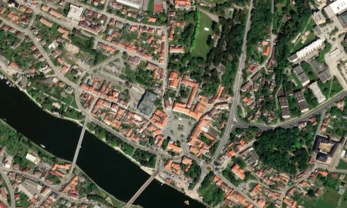 Zámek Týn nad Vltavou – letecký pohled