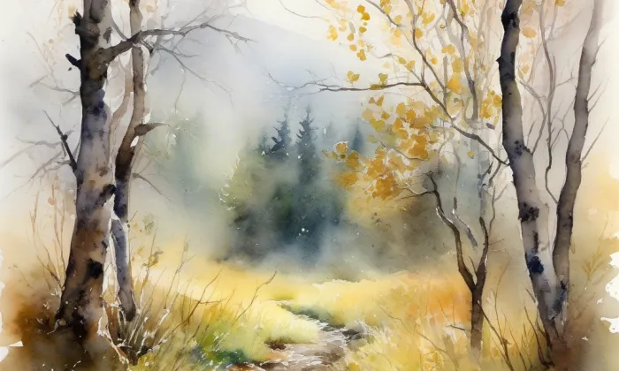 Zámek Varvažov – akvarel