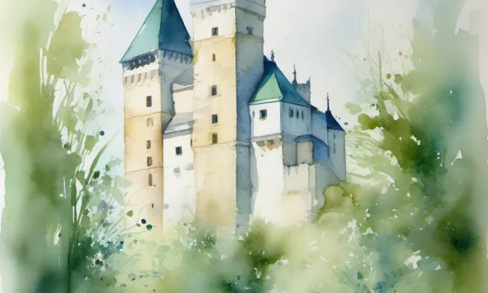 zámek Veselí – akvarel