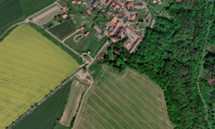 zámek Vidim – letecký pohled