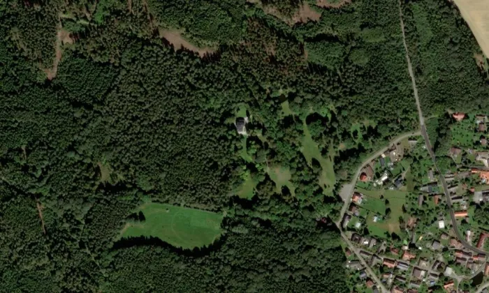 zámek Vysoká u Příbramě – letecký pohled