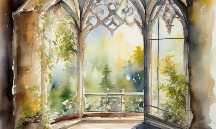 Zahradní pavilon Zapova 20 – akvarel