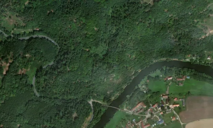 Zbořený Kostelec – letecký pohled