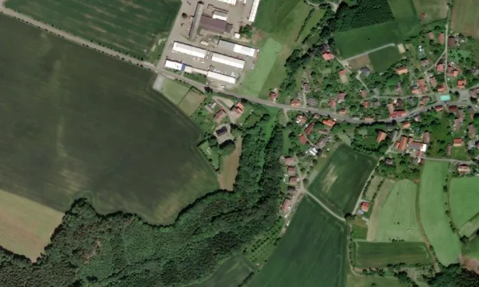 zvonice (Slavoňov) – letecký pohled
