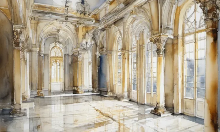 Buquoyský palác (Praha 1) – akvarel