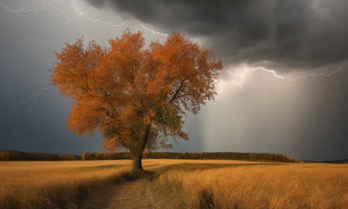 evangelický kostel v Libkovicích pod Řípem – autumn