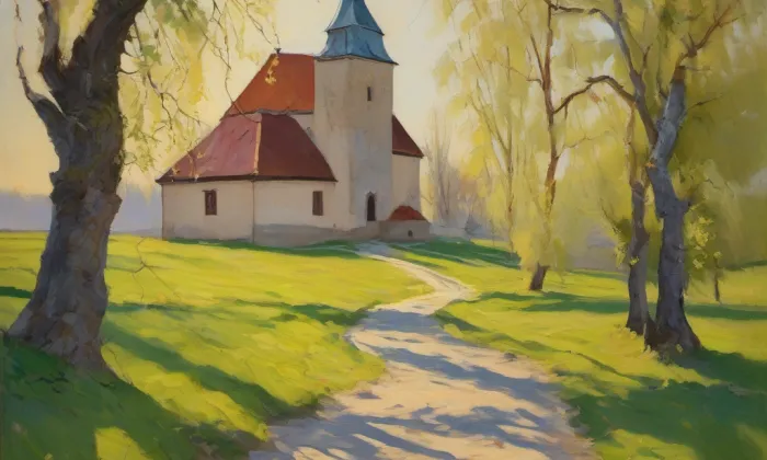 kaple s hrobkou na hřbitově v Hrušovanech nad Jevišovkou – spring