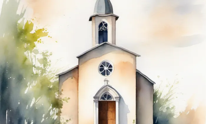 Kaple svatých Petra a Pavla (Veselá) – akvarel