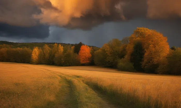 Kostel Narození Panny Marie (Olešky) – autumn