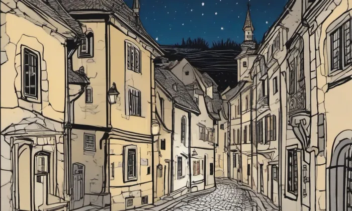 kostel Narození Panny Marie (Průhonice) – noc