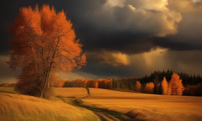 Kostel Narození Panny Marie v Miličíně – autumn