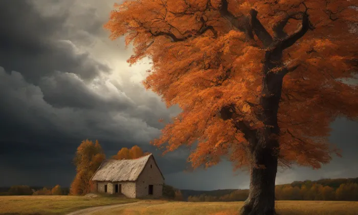 Kostel Panny Marie Královny (Mariánské Hory) – autumn