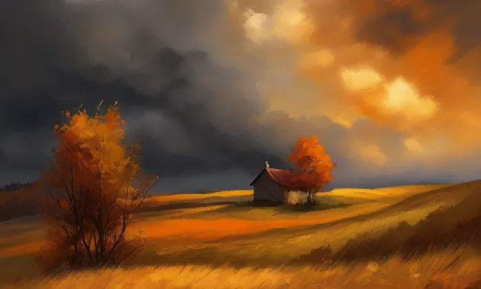 Kostel Povýšení svatého Kříže (Loukovec) – autumn