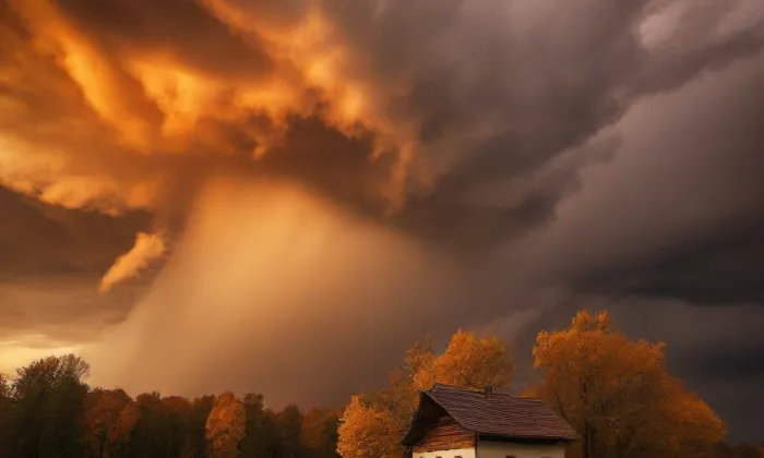 Kostel Povýšení svatého Kříže v Levíně – autumn