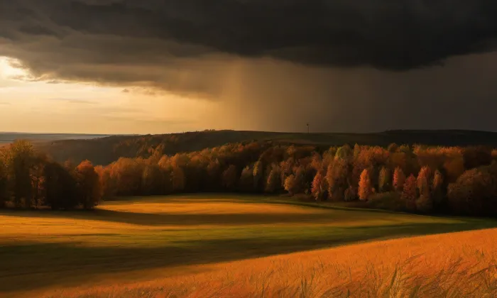 kostel svaté Kateřiny (Višňová) – autumn
