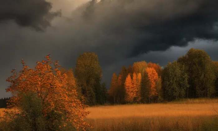 Kostel svaté Kateřiny (Vlastibořice) – autumn