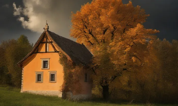 Kostel svaté Máří Magdaleny (Heřmanice) – autumn