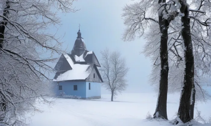 Kostel svatého Bartoloměje (Dobrovice) – winter