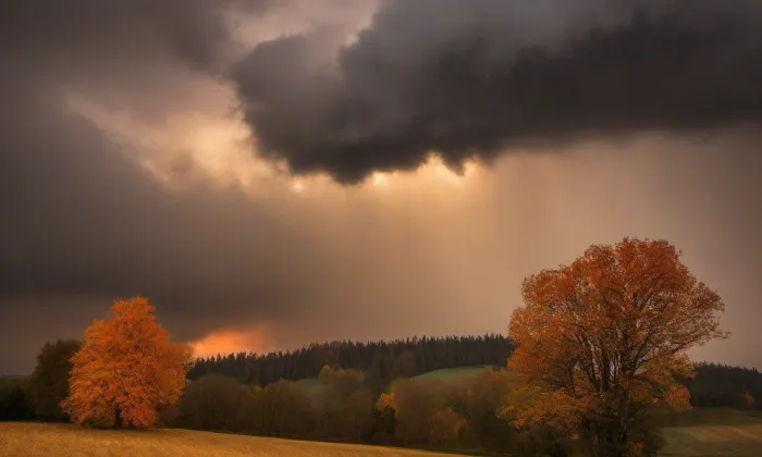 Kostel svatého Bartoloměje (Lanžov) – autumn