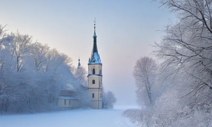 Kostel svatého Gabriela v Praze – winter