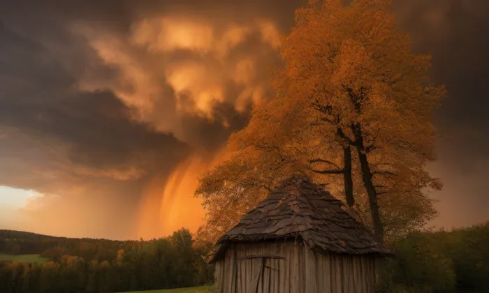Kostel svatého Kříže (Ronov nad Doubravou) – autumn
