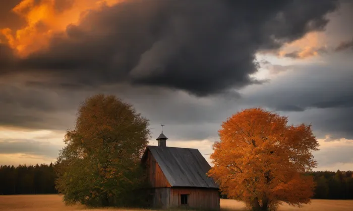 Kostel svatého Martina (Řepy) – autumn