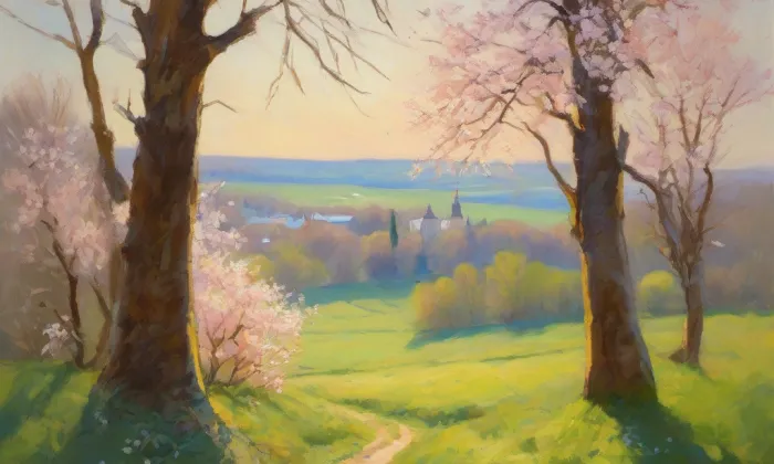 kostel svatého Víta s farou – spring